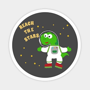 Cute dinosaur astronaut. Magnet